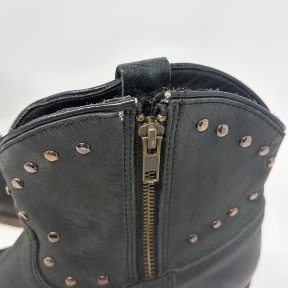 Vintage Shoe Co. women's western ankle boots 8 medium black studs leather - Picture 8 of 15